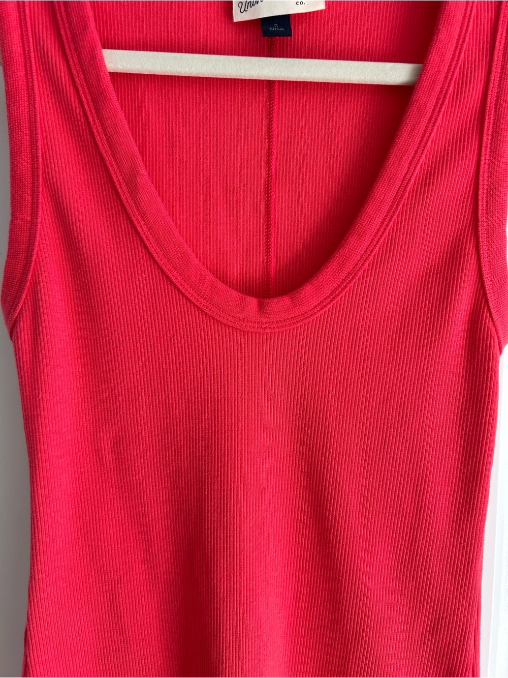 Universal Thread Red Ribbed Scoop-Neck Tank - Picture 4 of 5